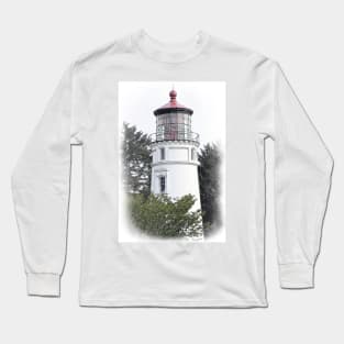 Umpqua River Lighthouse Sketched Long Sleeve T-Shirt